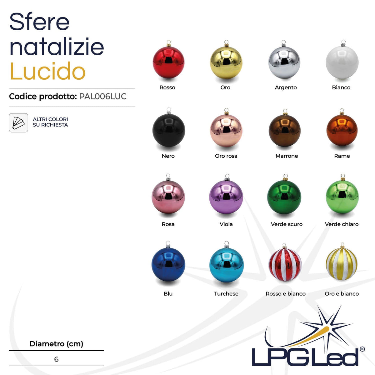Sfera di Natale decorativa lucida | da 6cm