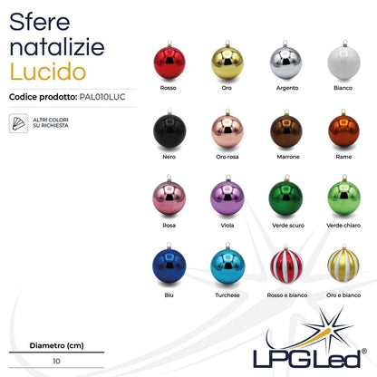 Sfera di Natale decorativa lucida | da 10cm
