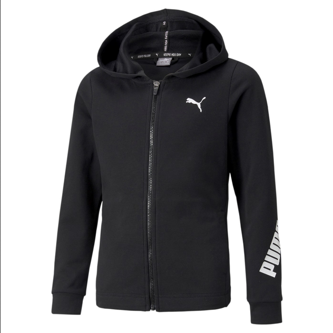 Puma felpa con cappuccio e cerniera intera da ragazza Modern Sports 589215 01 nero