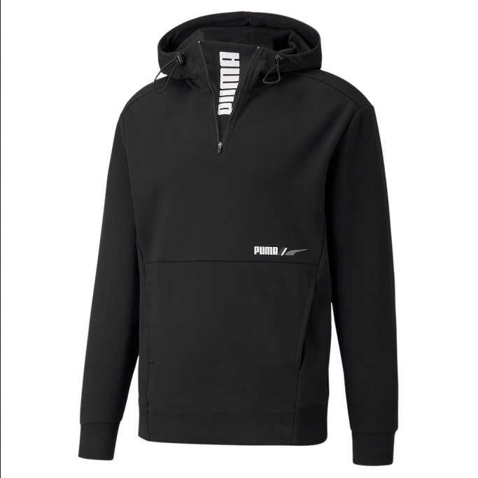 Puma Felpa Uomo Mezza Zip Cappuccio RAD/CAL DK 589389-01 Nero
