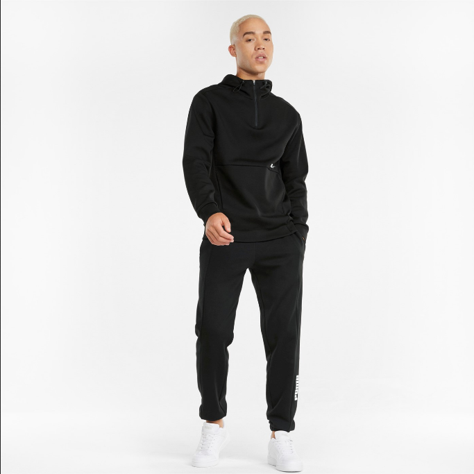 Puma Felpa Uomo Mezza Zip Cappuccio RAD/CAL DK 589389-01 Nero