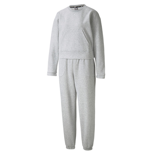 Puma tuta da donna con felpa girocollo Loungewear 845855-04 grigio