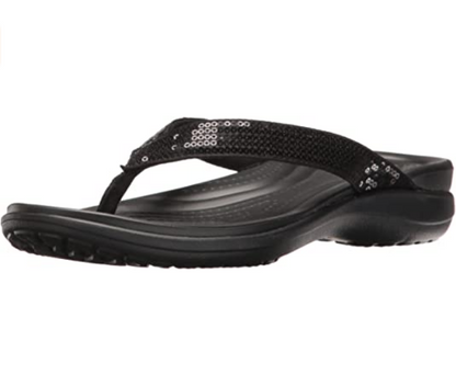 Crocs sandalo infradito da donna Capri V Sequin 204311 001 nero