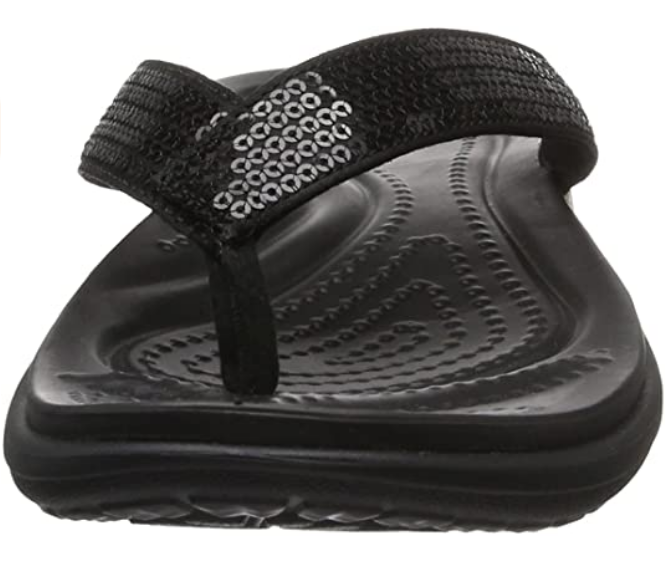 Crocs sandalo infradito da donna Capri V Sequin 204311 001 nero