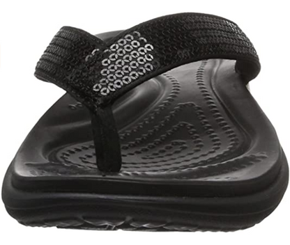 Crocs sandalo infradito da donna Capri V Sequin 204311 001 nero