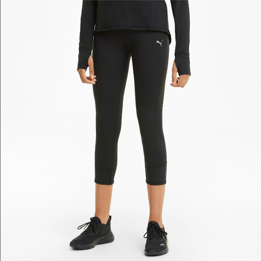 Puma Women's Favorite Reg Rise 3/4 Tight Running Pants 520190 01 Black