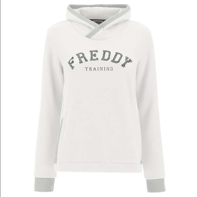 Freddy Felpa con Cappuccio dettagli Pied De Poule e Lurex F1WTRS6 W69 white