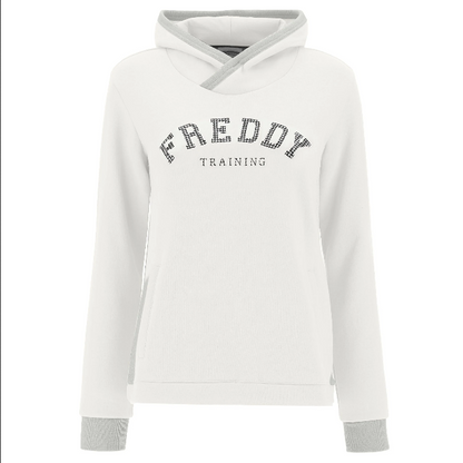 Freddy Felpa con Cappuccio dettagli Pied De Poule e Lurex F1WTRS6 W69 white