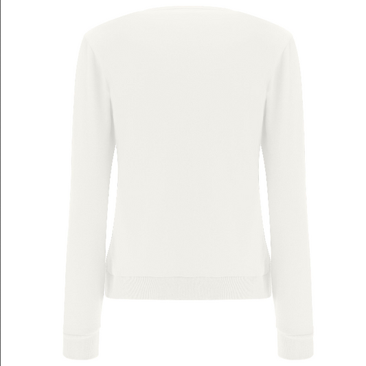 Freddy Felpa da donna con inserto Principe di Galles e stampa glitter F1WTRS7 W69 bianco