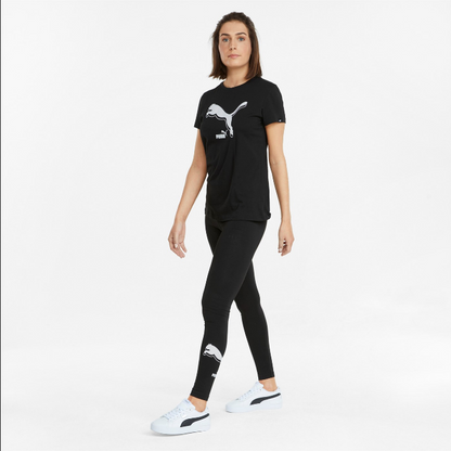Puma pantalone sportivo elasticizzato da donna Power Logo Legging 589544 01 nero