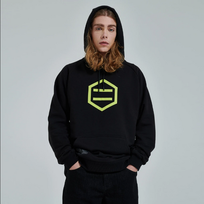 Dolly Noire Felpa Hexagon Logo DLYNR SW068-SA-03 Nero Giallo