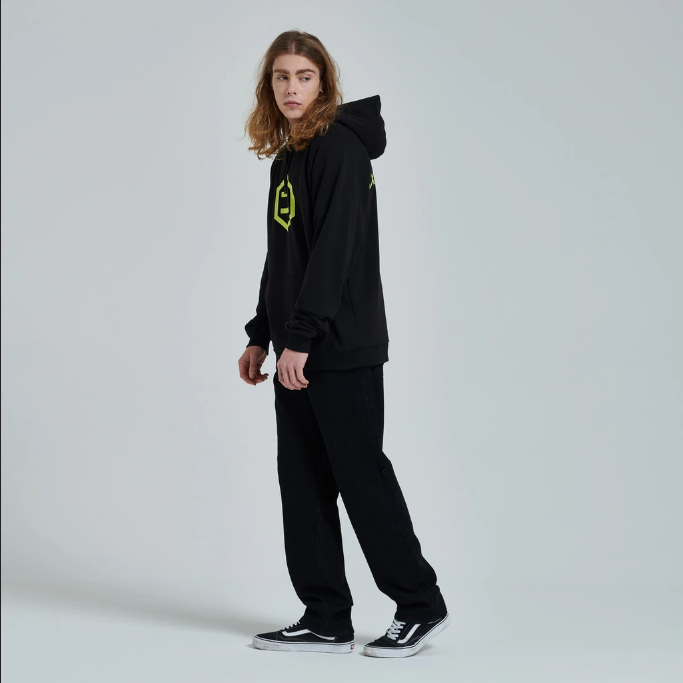 Dolly Noire Felpa Hexagon Logo DLYNR SW068-SA-03 Nero Giallo