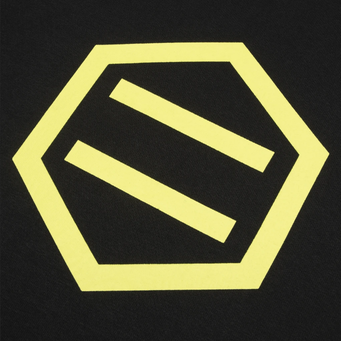Dolly Noire Felpa Hexagon Logo DLYNR SW068-SA-03 Nero Giallo