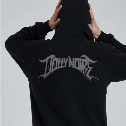 Dolly Noire Felpa con Cappuccio Over Lettering 3D SW114-SK-01 black