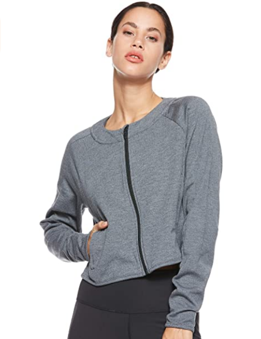 Adidas Felpa corta da donna DS8717 grigio