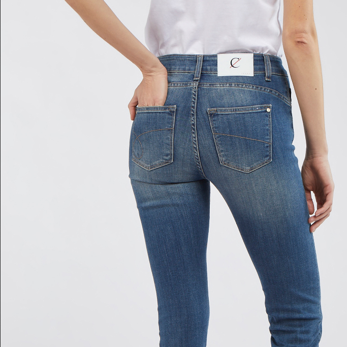 CafèNoir Pantalone jeans Denim Audrey Slim C7JJ3060 B007 blu medio chiaro