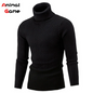 Warm winter turtleneck knit sweater