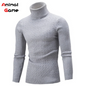 Warm winter turtleneck knit sweater