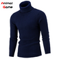Warm winter turtleneck knit sweater