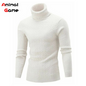 Warm winter turtleneck knit sweater