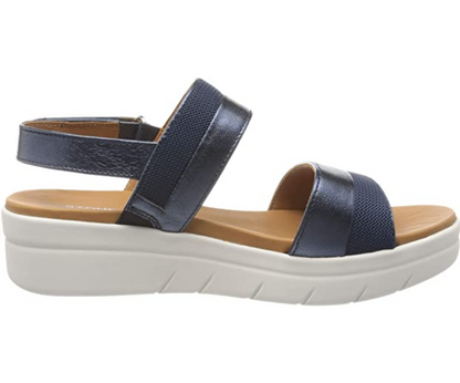 Stonefly sandalo casual da donna Aqua III 11 in pelle laminata 213783 100 limo blu