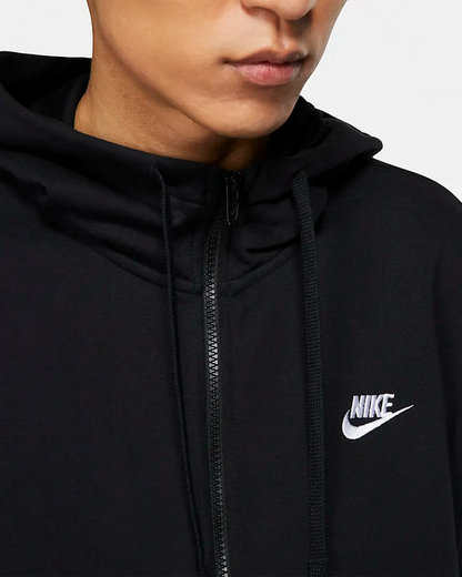Nike Felpa da uomo con cappuccio e cerniera intera Sportswear Club  BV2648-010 nero