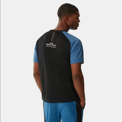 The North Face T-shirt Mountain Athletics maniche corte da uomo NF0A5IEU5V9 banff blue dark heather-black