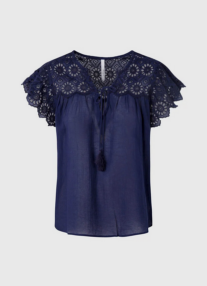 Pepe Jeans Blusa con dettaglio traforato Stella PL304254 583 thames