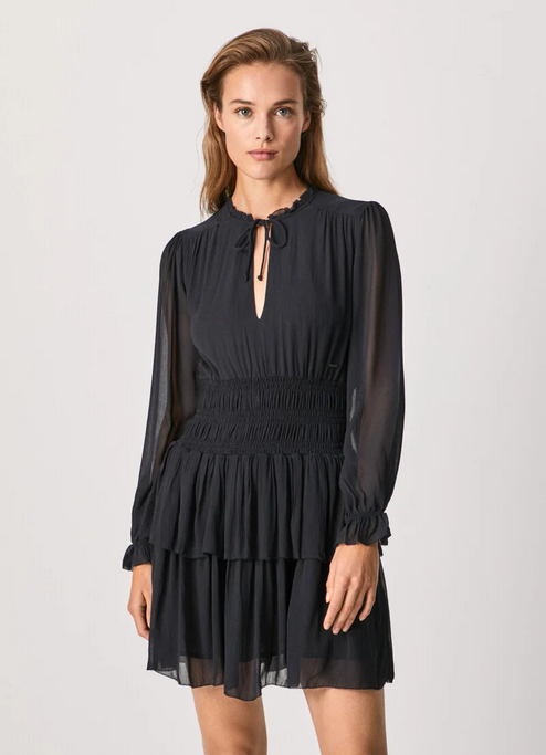 Pepe Jeans Lucy Romantic Mini Dress PL953018 999 black