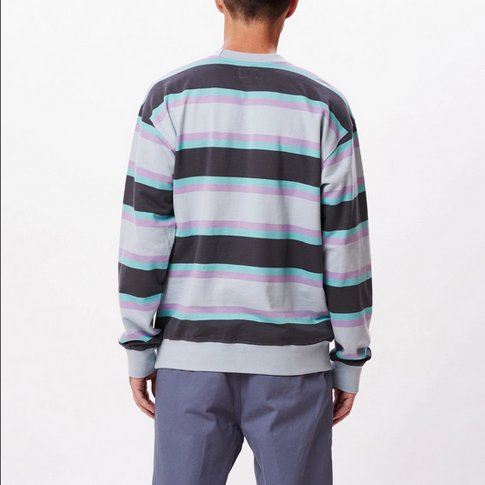 Obey Felpa Girocollo da uomo Quarter Organic 112480116 righe blu