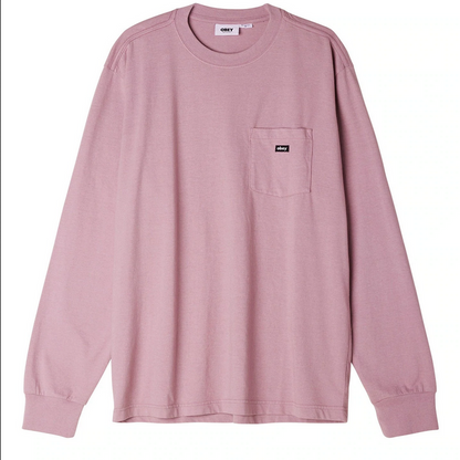 Obey magletta manica lunghe da uomo con tasca 131030116 lilla