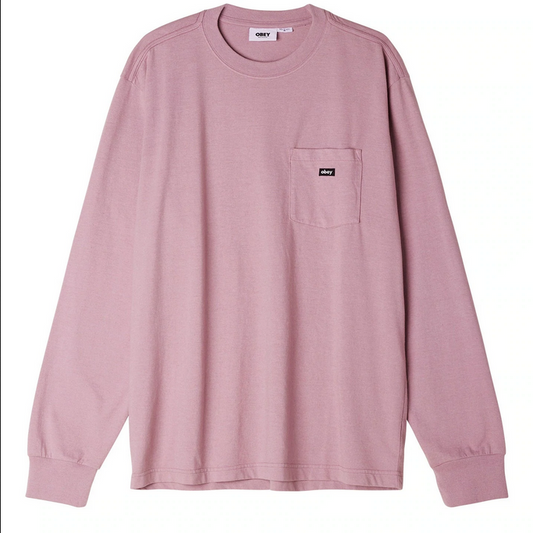 Obey magletta manica lunghe da uomo con tasca 131030116 lilla