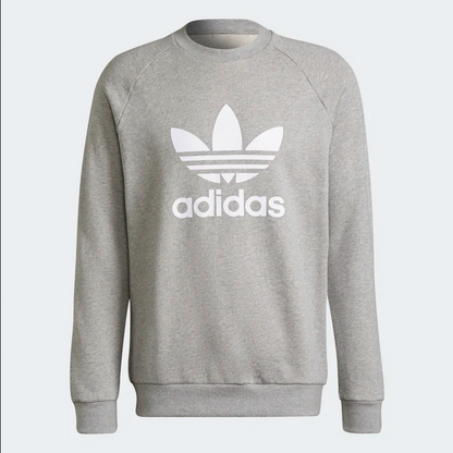 Adidas Originals Felpa girocollo da uomo Adicolor Classics Trefoil Cnewneck H06650 grigio-bianco