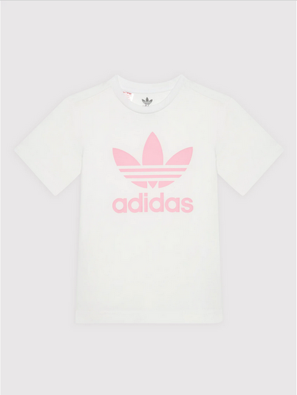 Adidas completo da ragazza t-shirt e pantaloncino HC9507 white-true pink