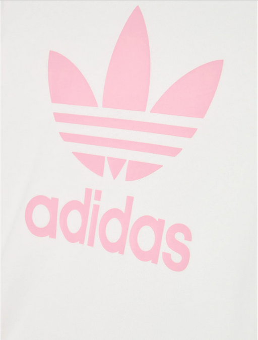 Adidas completo da ragazza t-shirt e pantaloncino HC9507 white-true pink