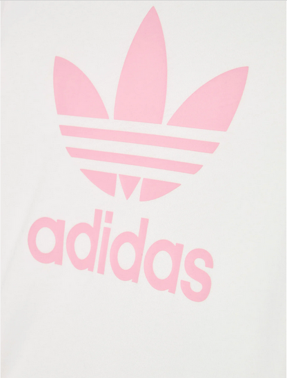 Adidas completo da ragazza t-shirt e pantaloncino HC9507 white-true pink
