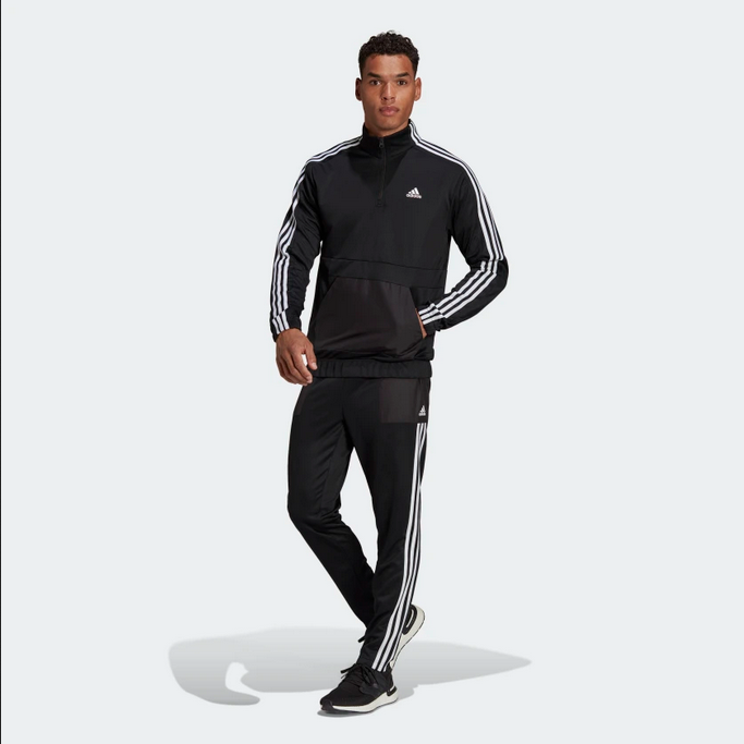 Adidas Tuta sportiva da uomo Aeroready Tricot Quarter Zip HE2233 nero bianco
