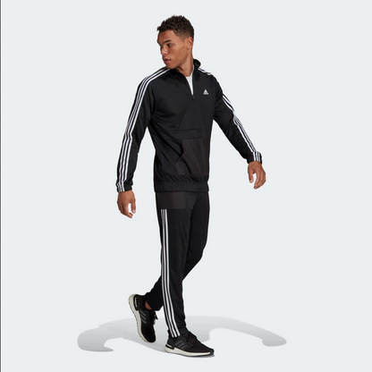 Adidas Tuta sportiva da uomo Aeroready Tricot Quarter Zip HE2233 nero bianco