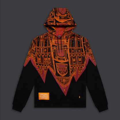 Dolly Noire felpa con cappuccio Bench Milano Hoodie Oversize SW016-SN-08 black orange