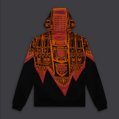 Dolly Noire felpa con cappuccio Bench Milano Hoodie Oversize SW016-SN-08 black orange