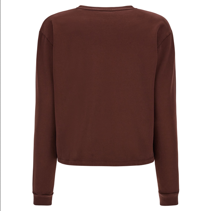 Freddy Felpa cropped a girocollo comfort tinta in capo JOYC024X M79X chocolate fondant