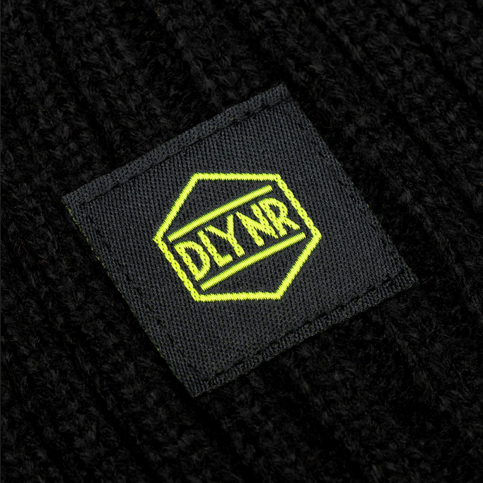 Dolly Noire cappellino a cuffia Logo Label Beanie BE333-HF-02 nero-giallo