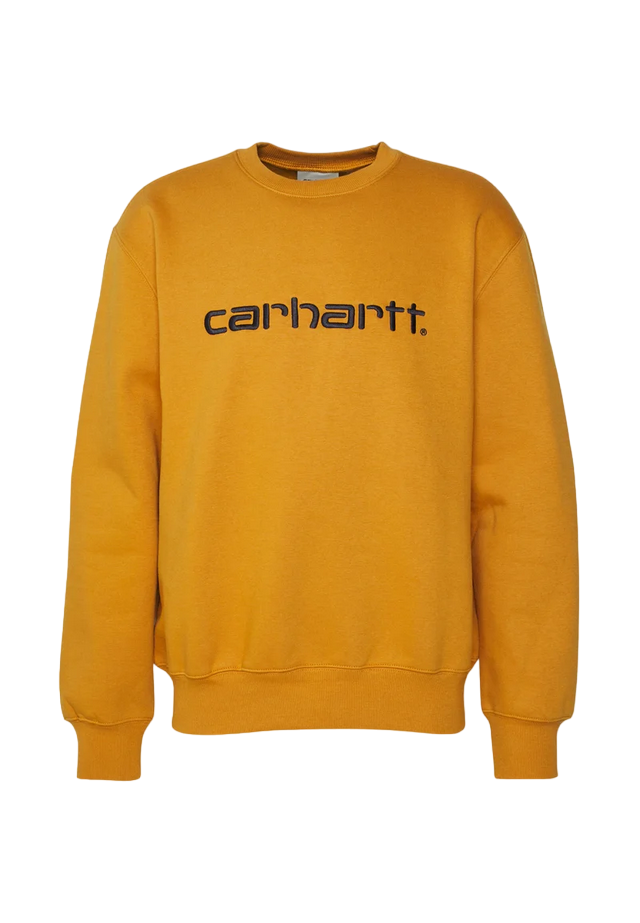 Carhartt felpa girocollo da uomo 1030229 10E ochre-dark navy