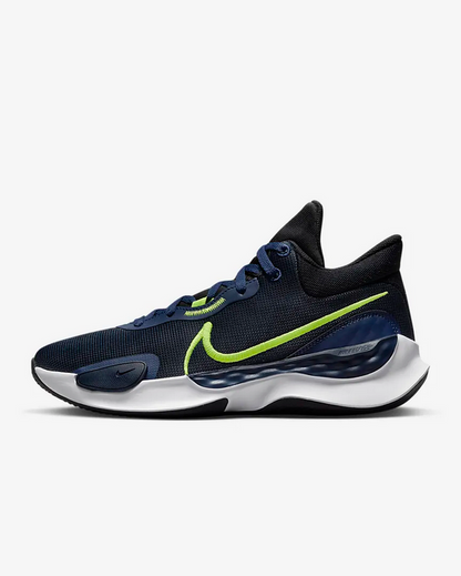 Nike scarpa da basket da uomo Renew Elevate 3 DD9304 005 nero-blu-bianco