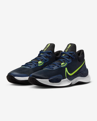 Nike scarpa da basket da uomo Renew Elevate 3 DD9304 005 nero-blu-bianco