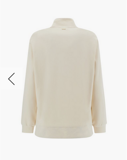 Freddy Felpa con bordature zip e interno del fondo in toni beige S3WSLS9 WFLO55 bianco latte