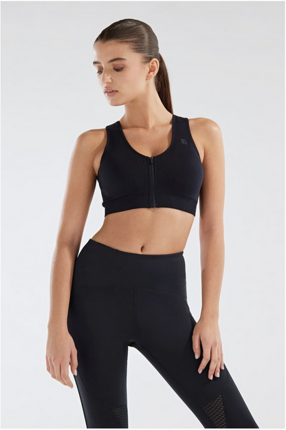 Freddy Top reggiseno sportivo in seamless zip e coppe removibili F2WSFB6N N nero
