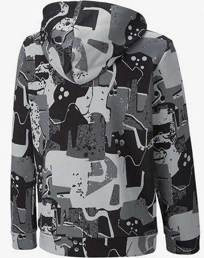 Puma Felpa unisex da ragazzi con cappuccio ESS+ Street Art AOP Hoodie TR B 673271 01 nero