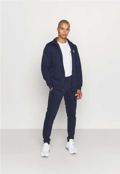 Puma Tuta da uomo in cotone garzato Clean Sweat Suit TR 585840 26 navy