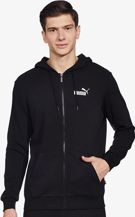 Puma Felpa da adulto unisex con cappuccio ESS Small Logo FZ Hoodie TR 586704 01 black